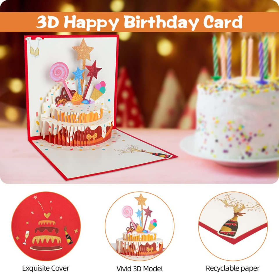 OFFCUP biglietto compleanno pop up 3D con busta