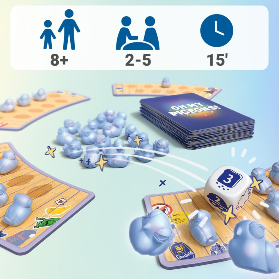 Ravensburger Oh My Pigeons gioco di carte, 2-5 giocatori