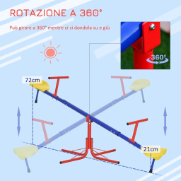 Outsunny dondolo da giardino doppio girevole a 360°