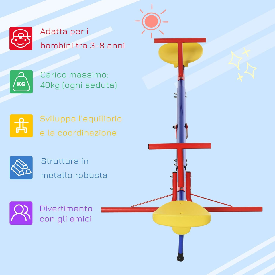Outsunny dondolo da giardino doppio girevole a 360°