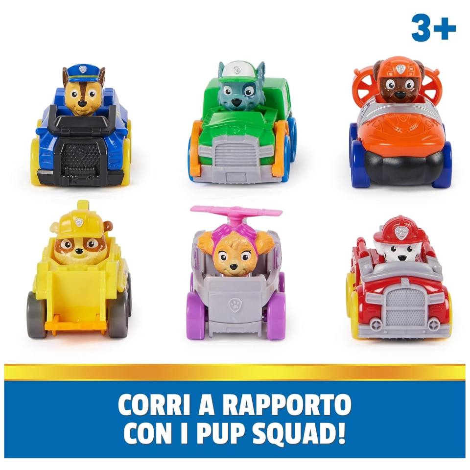 Paw Patrol Pup Squad Racers – Set 6 Veicoli da Collezione