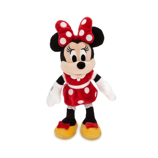 Peluche Minnie Mouse Disney Store 23 cm vestito rosso a pois - morbido per bambini