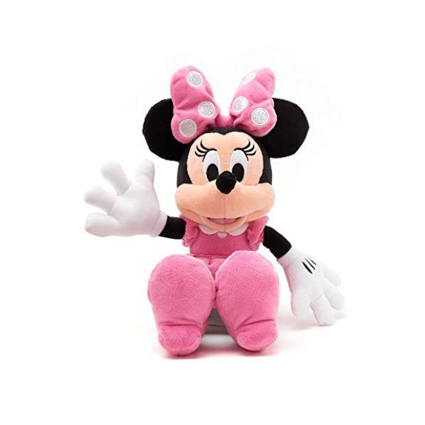 Peluche Minnie Mouse Disney Store 33 cm vestito rosa a pois - dettagli luccicanti