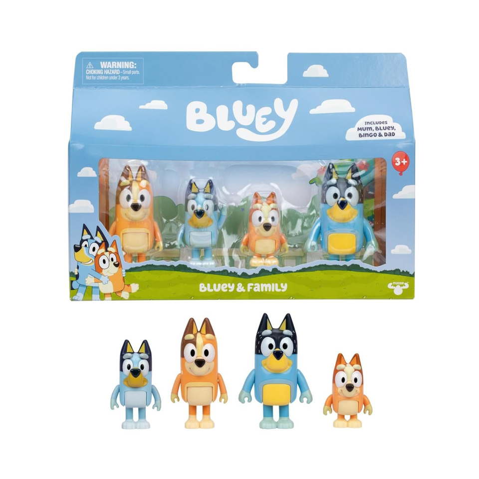 Personaggi Bluey famiglia Rocco Giocattoli: 4 mini figure