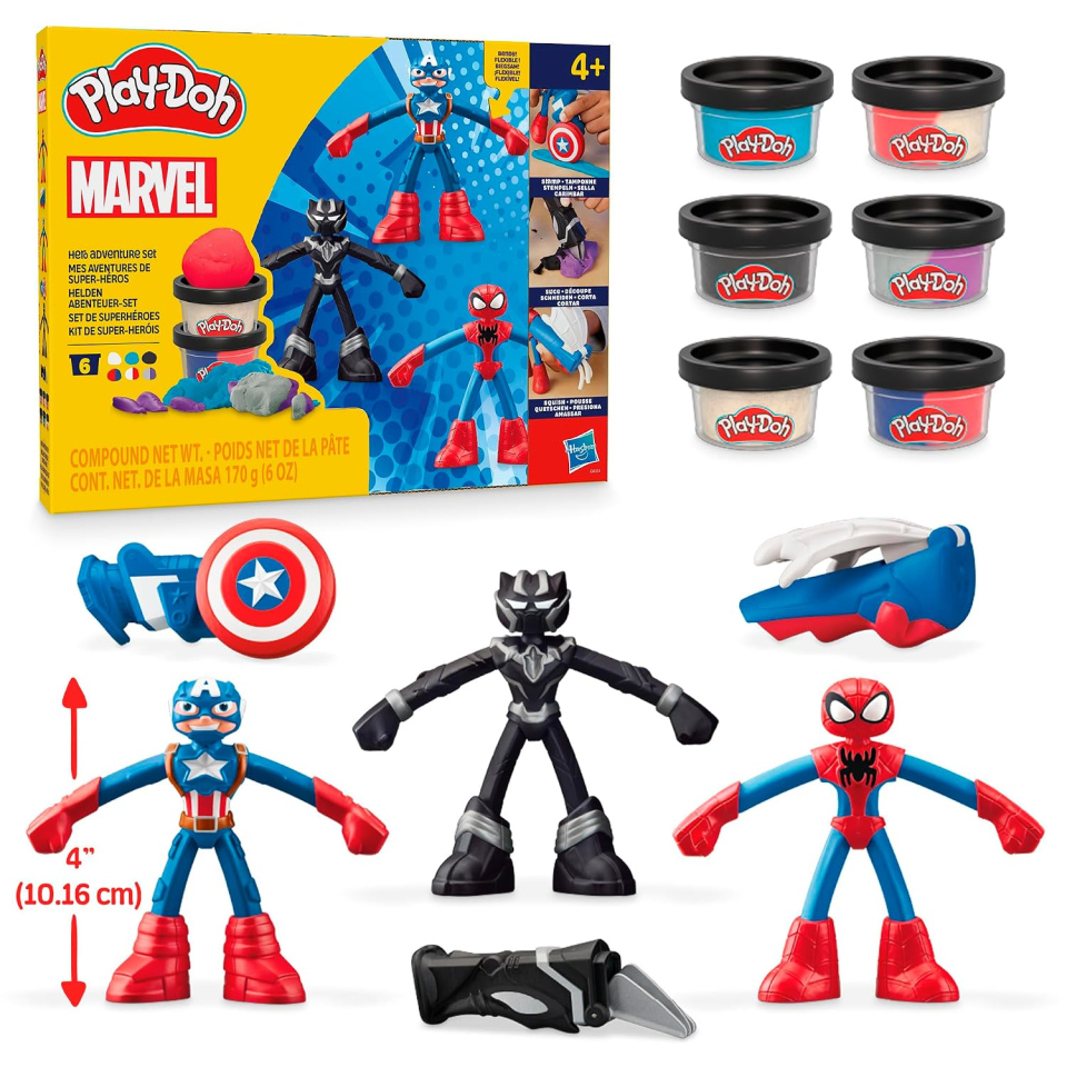 Play-Doh Marvel pasta da modellare con tre eroi