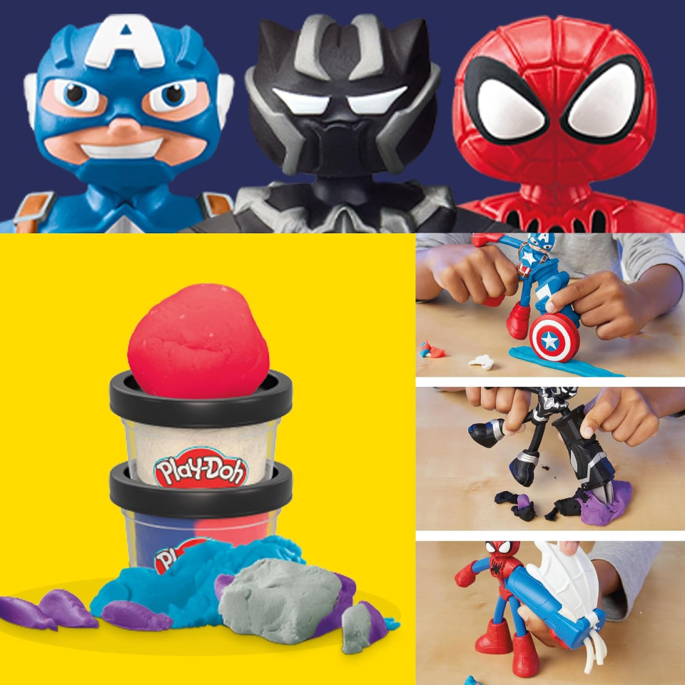Play-Doh Marvel pasta da modellare con tre eroi