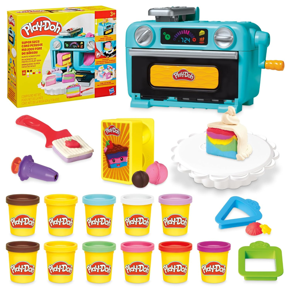Play-Doh set fette di torta con forno, 11 vasetti