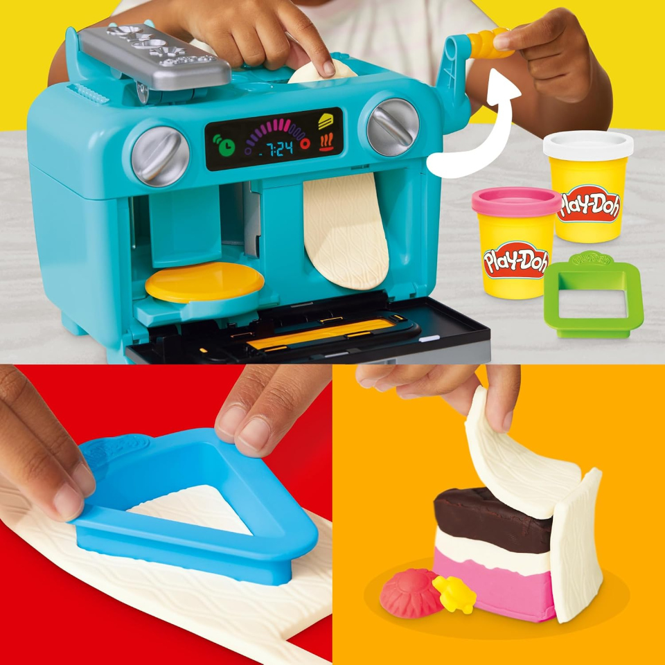 Play-Doh set fette di torta con forno, 11 vasetti