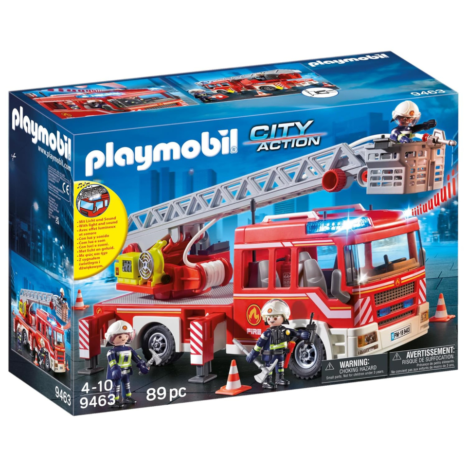 Playmobil City Action Autoscala Vigili del Fuoco con Luci e Suoni