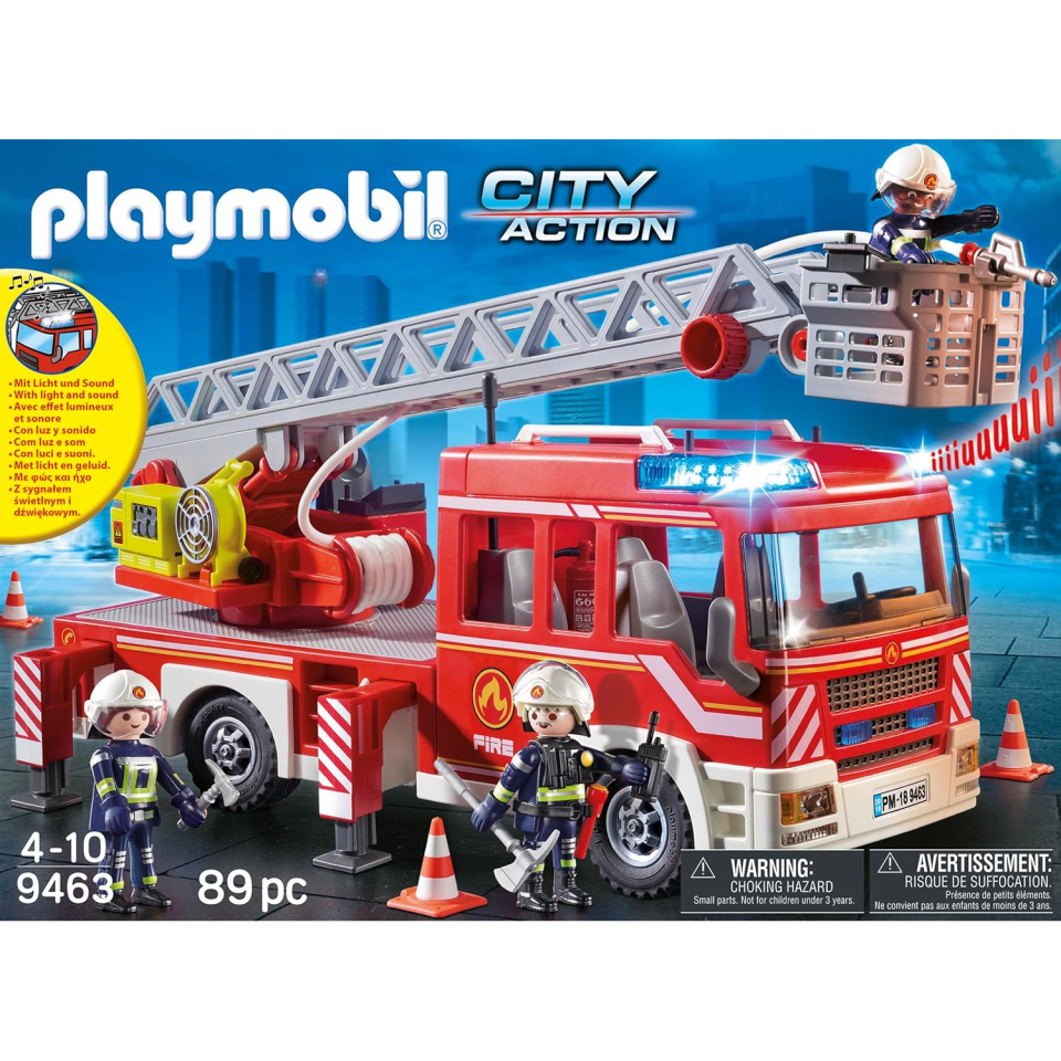 Playmobil City Action Autoscala Vigili del Fuoco con Luci e Suoni