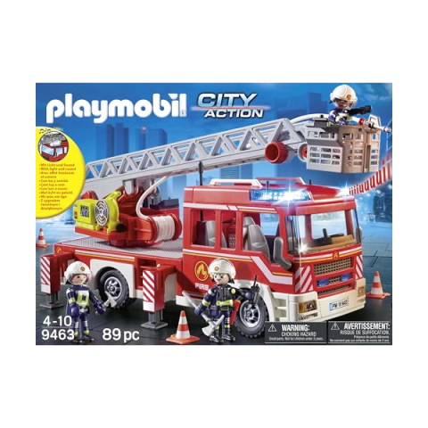 Playmobil City Action Autoscala Vigili del Fuoco con Luci e Suoni
