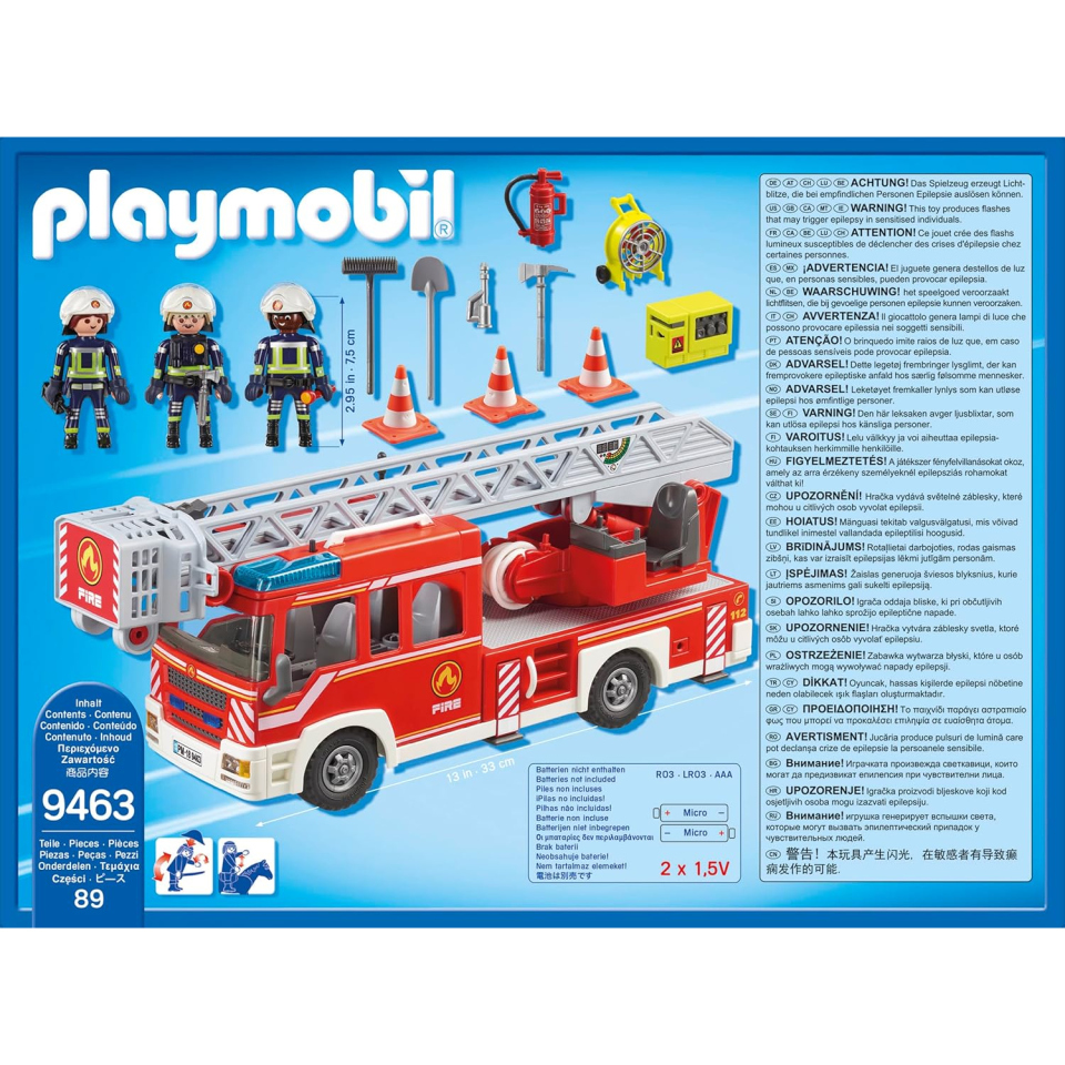 Playmobil City Action Autoscala Vigili del Fuoco con Luci e Suoni