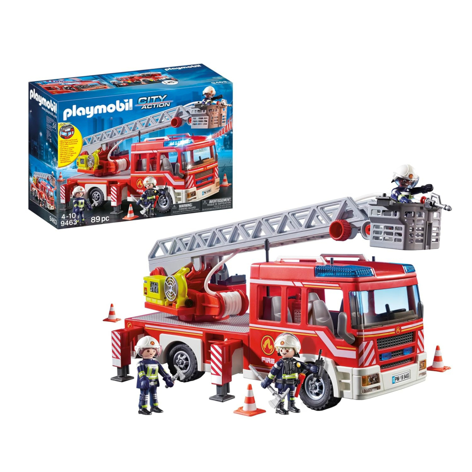 Playmobil City Action Autoscala Vigili del Fuoco con Luci e Suoni