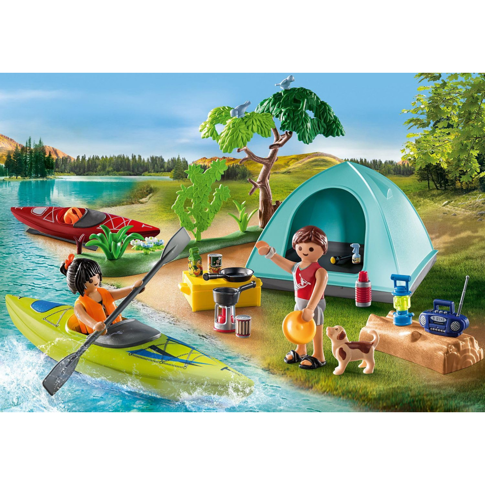 Playmobil Family Fun 71425 – Avventura in Canoa con Tenda e Falò