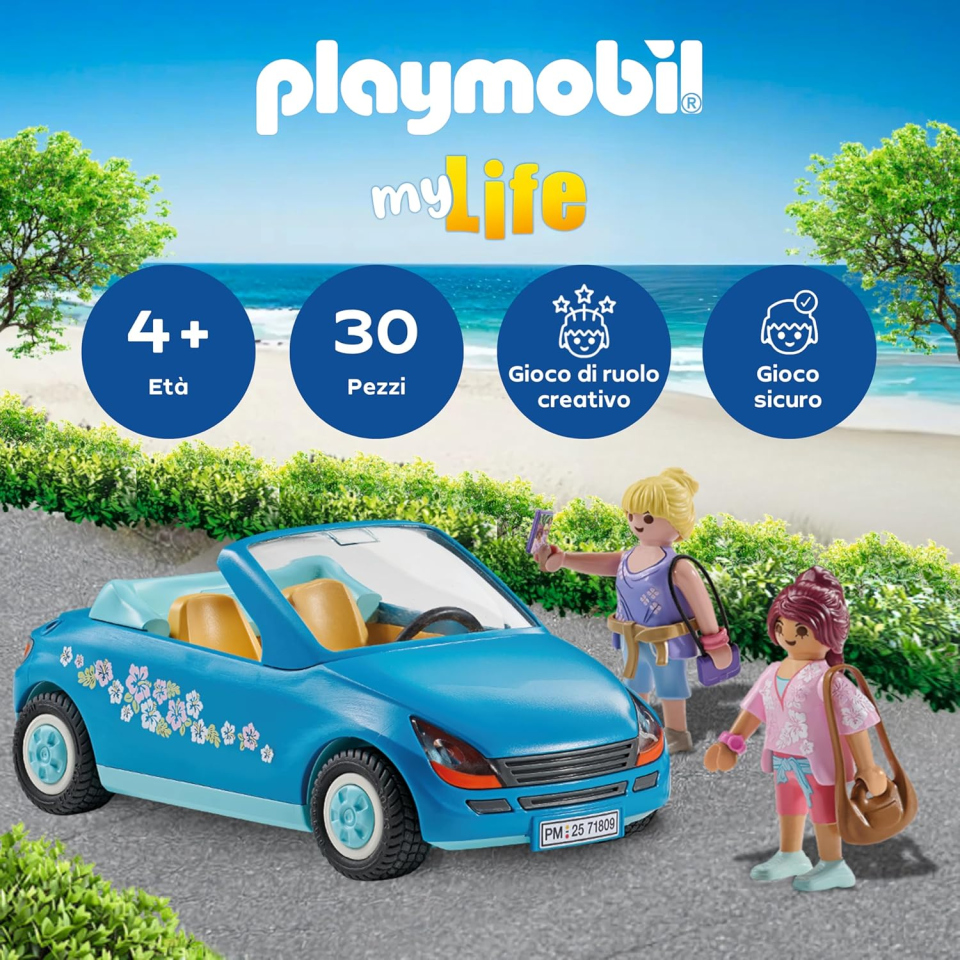 Playmobil My Life Cabrio 71809 – Auto Decappottabile con Personaggi