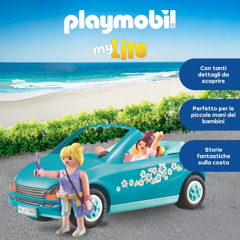 Playmobil My Life Cabrio 71809 – Auto Decappottabile con Personaggi