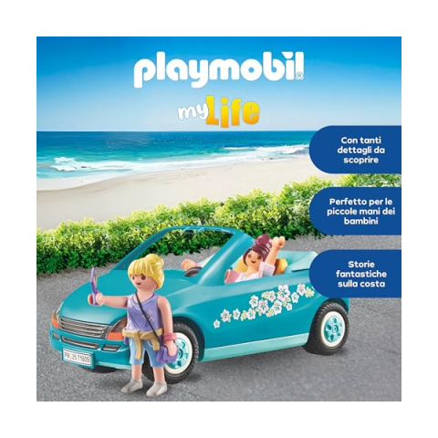Playmobil My Life Cabrio 71809 – Auto Decappottabile con Personaggi