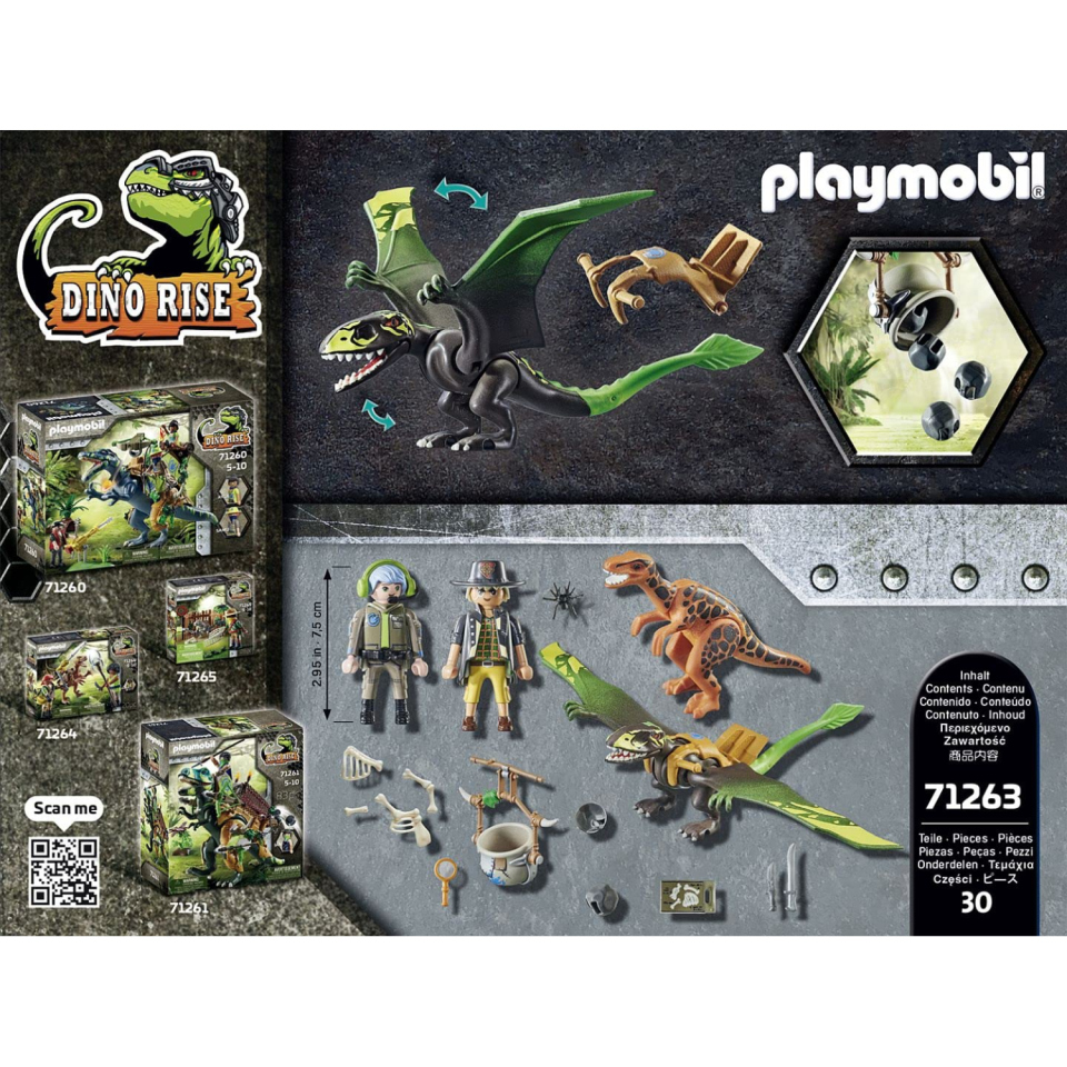 Playmobil Dino Rise 71263 Dimorphodon con Armatura e Lanciatore