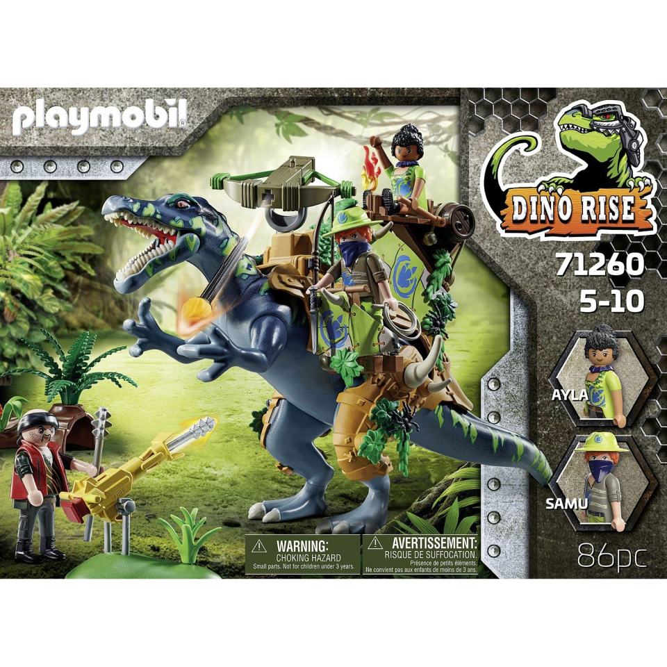 Playmobil Dino Rise Spinosauro 71260 con Armatura e Cannone