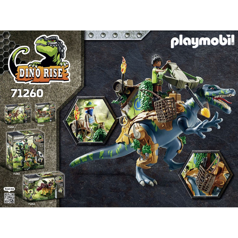 Playmobil Dino Rise Spinosauro 71260 con Armatura e Cannone