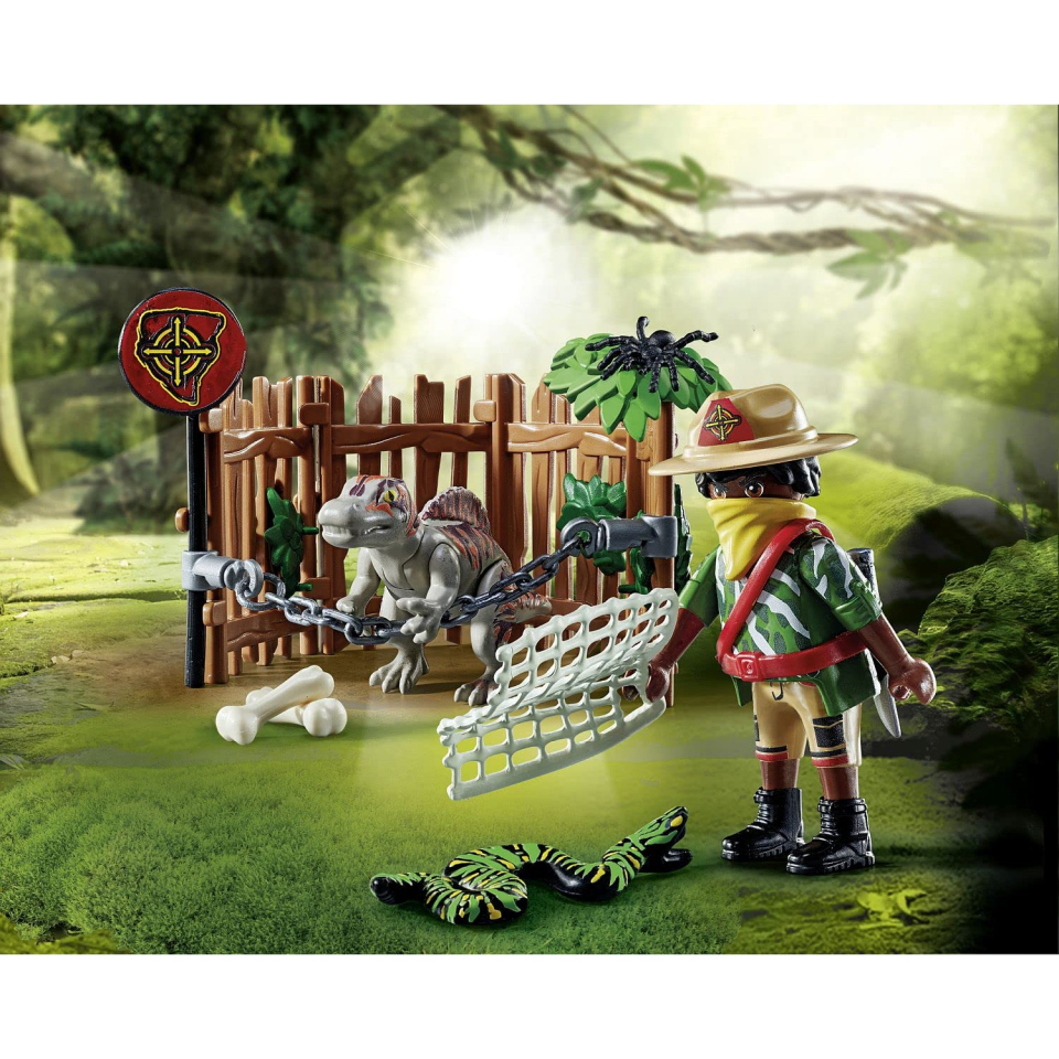 Playmobil Dino Rise 71265 – Cucciolo di Spinosauro in Gabbia