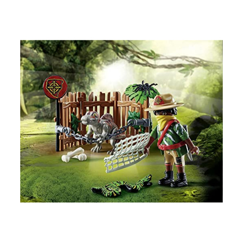 Playmobil Dino Rise 71265 – Cucciolo di Spinosauro in Gabbia