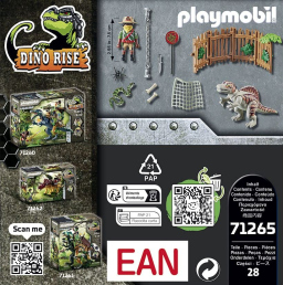 Playmobil Dino Rise 71265 – Cucciolo di Spinosauro in Gabbia