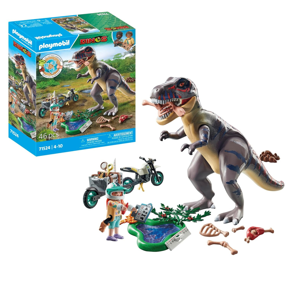 Playmobil Dinos 71524 – Sulle Tracce del T-Rex con Moto e Accessori
