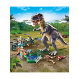Playmobil Dinos 71524 – Sulle Tracce del T-Rex con Moto e Accessori