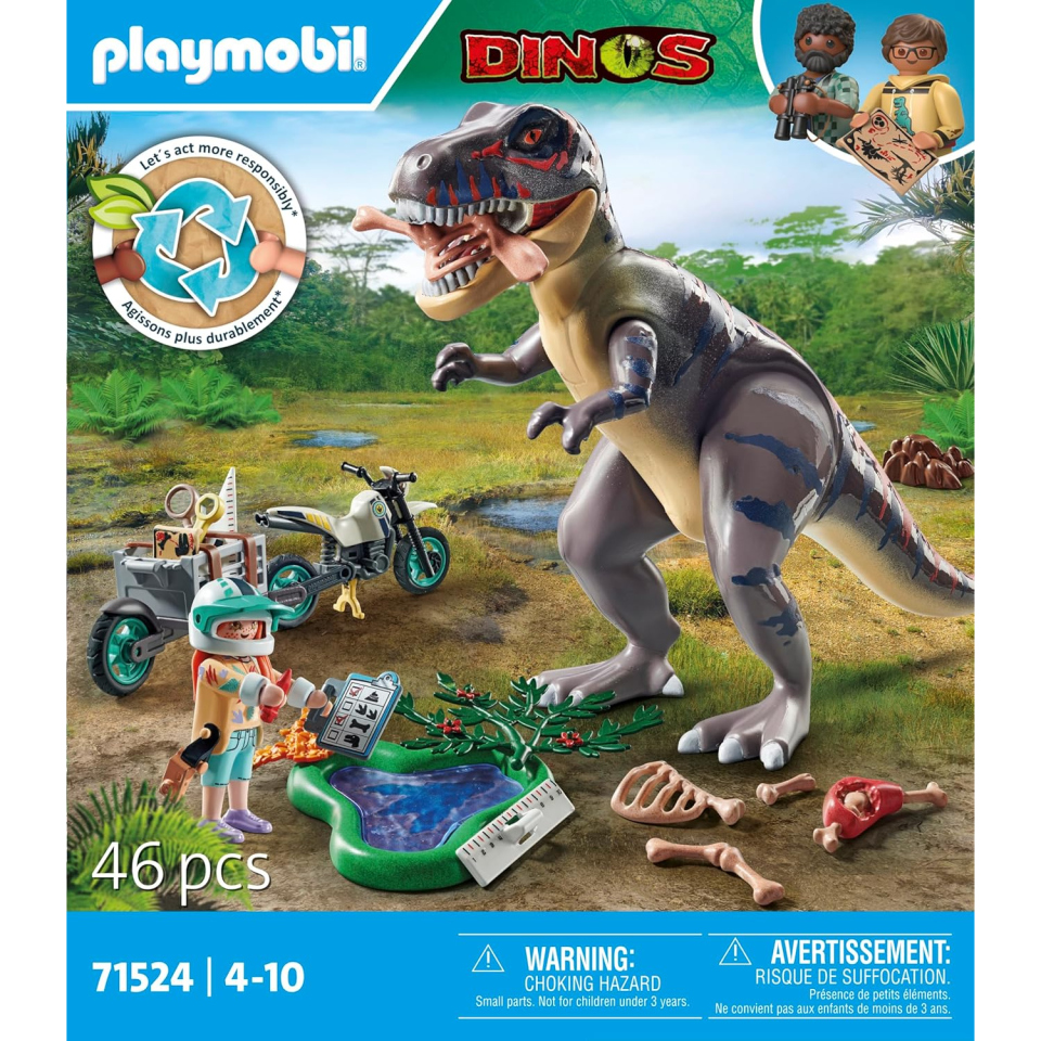 Playmobil Dinos 71524 – Sulle Tracce del T-Rex con Moto e Accessori
