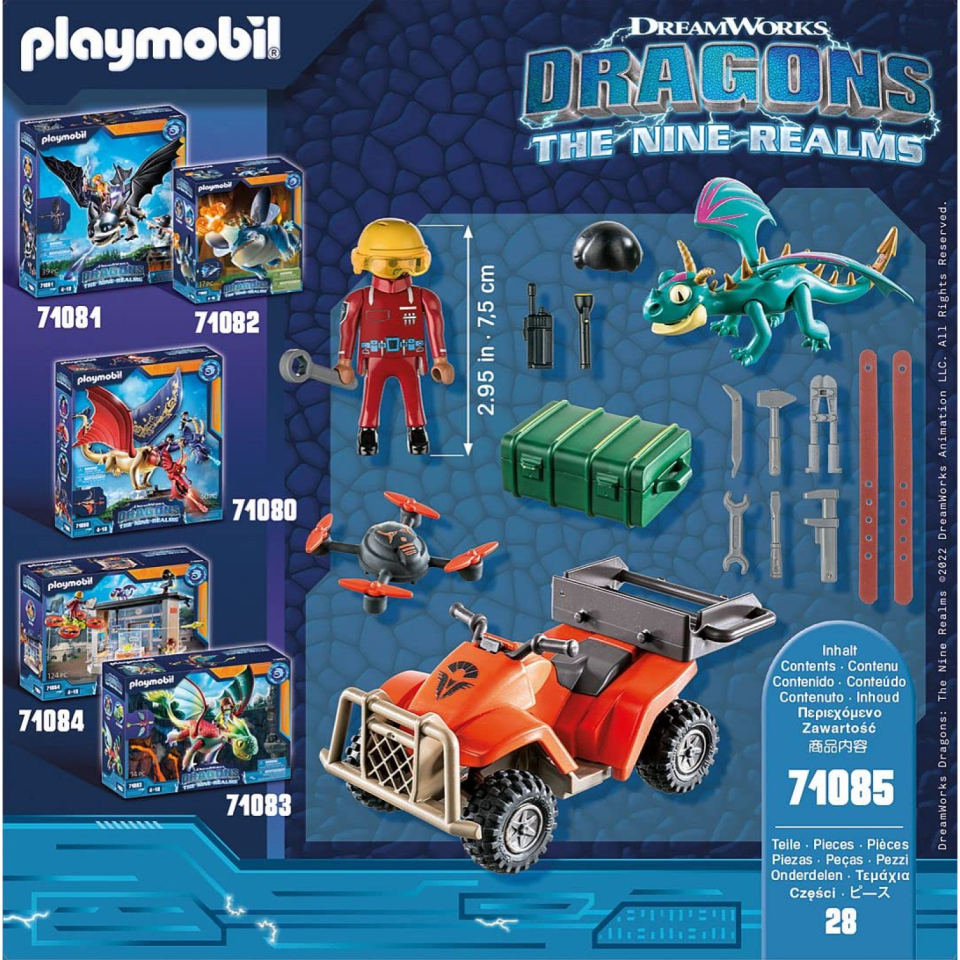 Playmobil Dragons Nine Realms – Icaris Quad e Phil con Drago