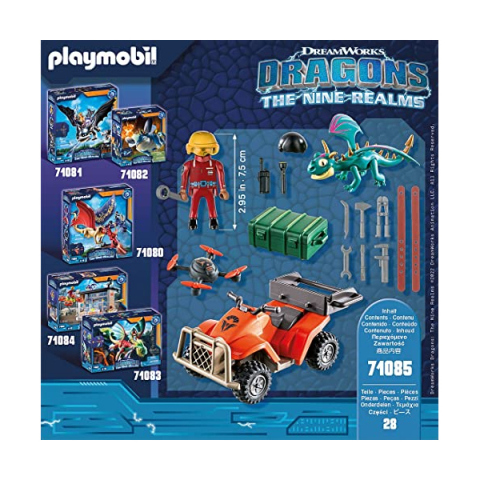 Playmobil Dragons Nine Realms – Icaris Quad e Phil con Drago