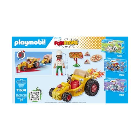Playmobil Funstars 71634 Kart Racing Pizza con Motore Pull-Back
