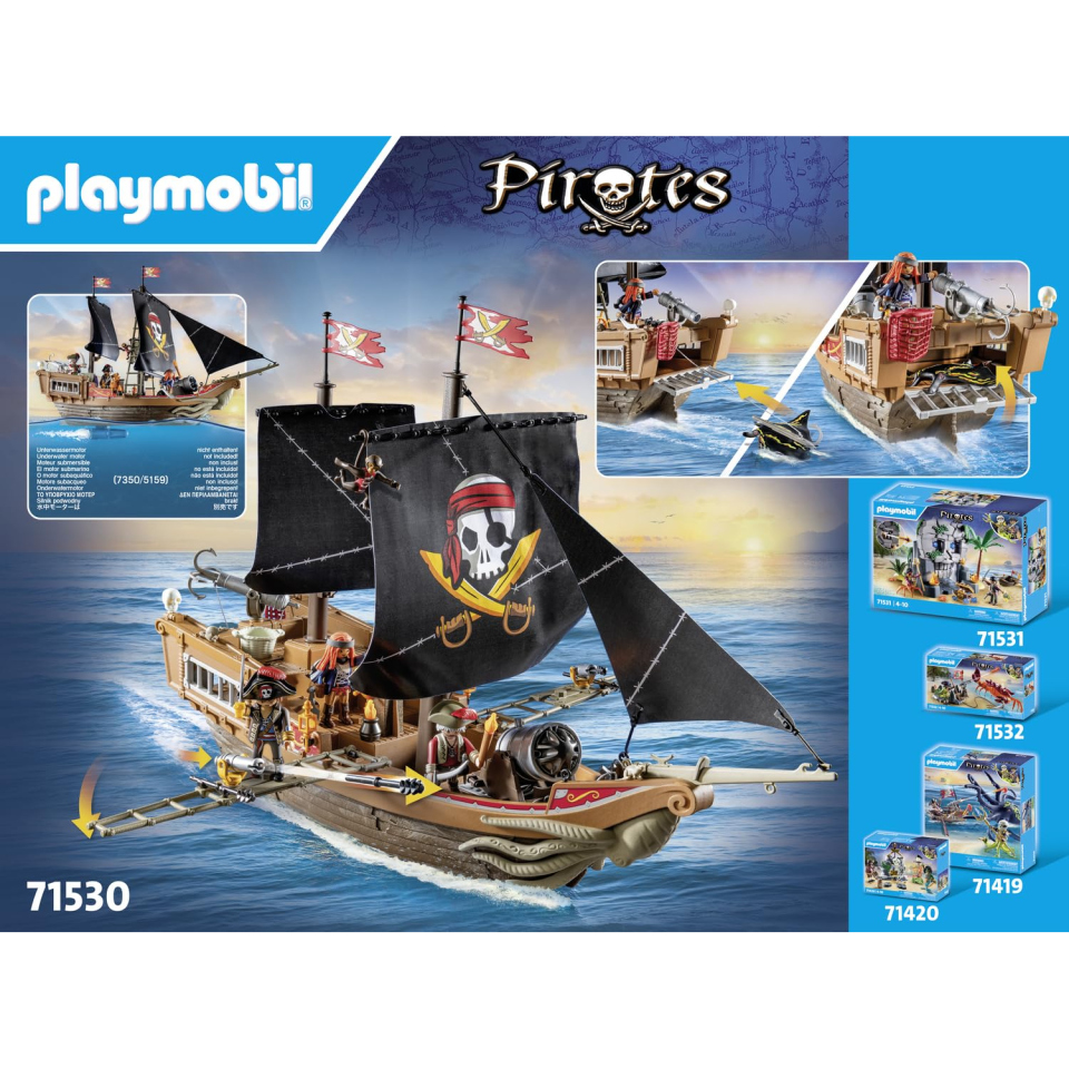 Playmobil Pirates 71530 – Galeone dei Pirati con Cannoni e Accessori