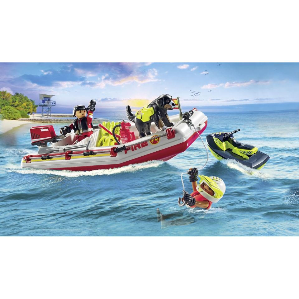 Playmobil Action Heroes 71464 – Gommone Pompieri e Acquascooter