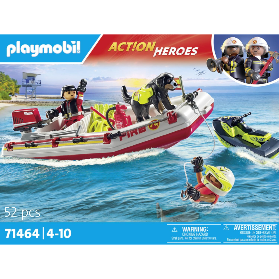 Playmobil Action Heroes 71464 – Gommone Pompieri e Acquascooter