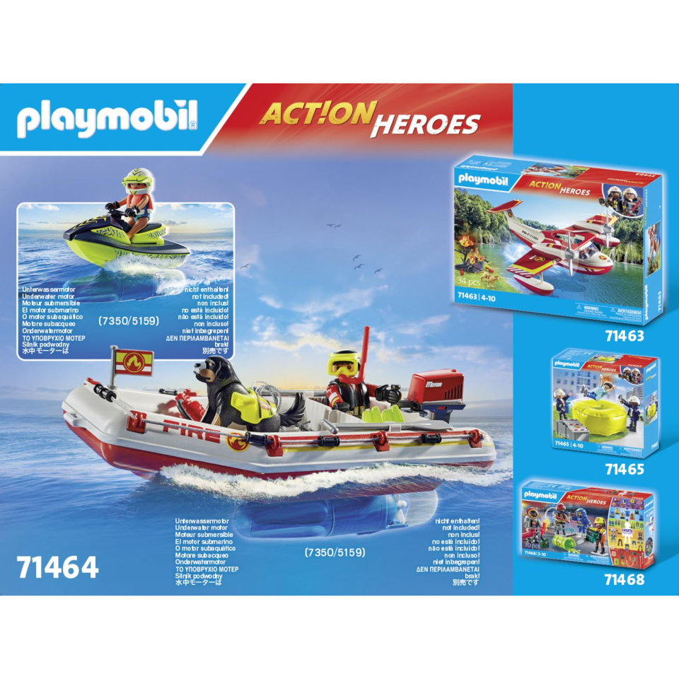 Playmobil Action Heroes 71464 – Gommone Pompieri e Acquascooter
