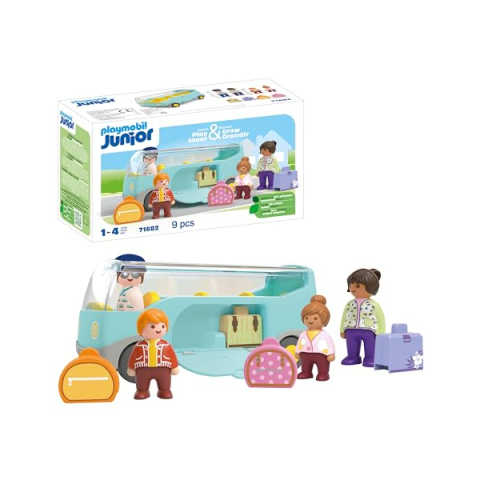 Playmobil Junior 1.2.3 Autobus con Passeggeri e Bagagli