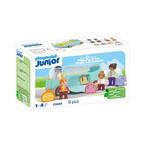 Playmobil Junior 1.2.3 Autobus con Passeggeri e Bagagli