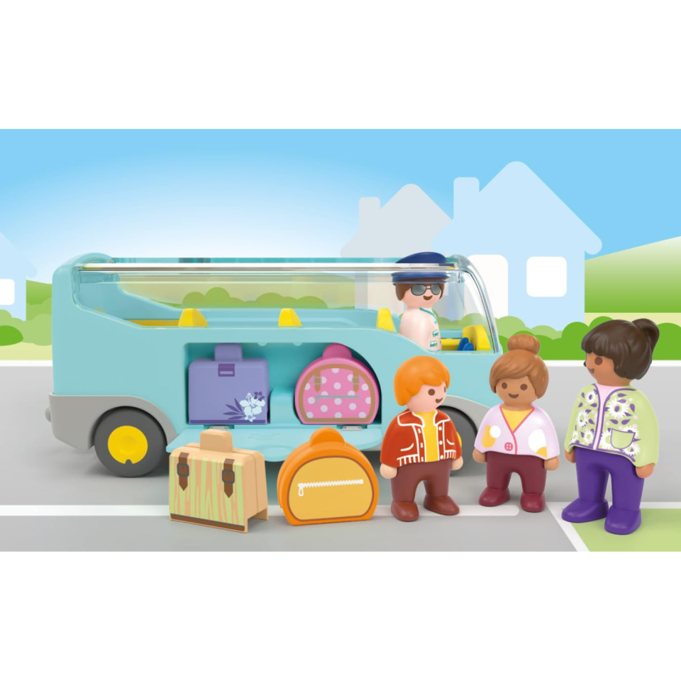 Playmobil Junior 1.2.3 Autobus con Passeggeri e Bagagli