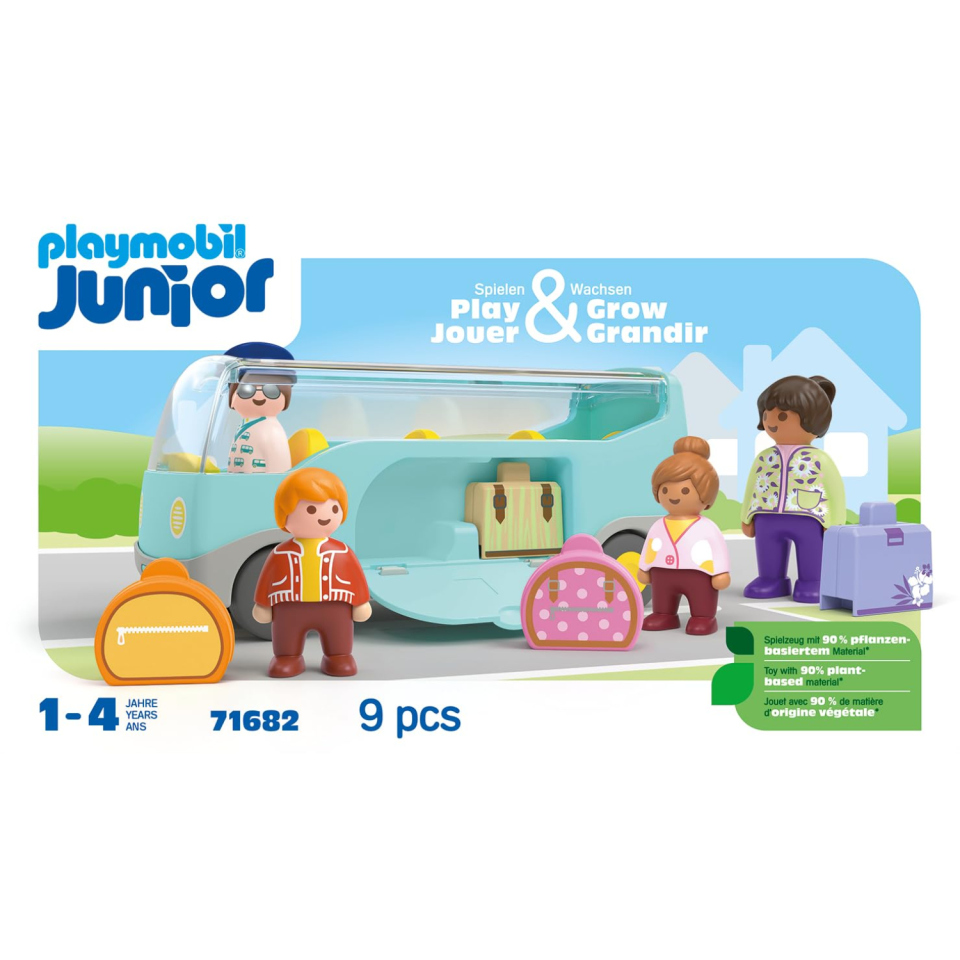 Playmobil Junior 1.2.3 Autobus con Passeggeri e Bagagli