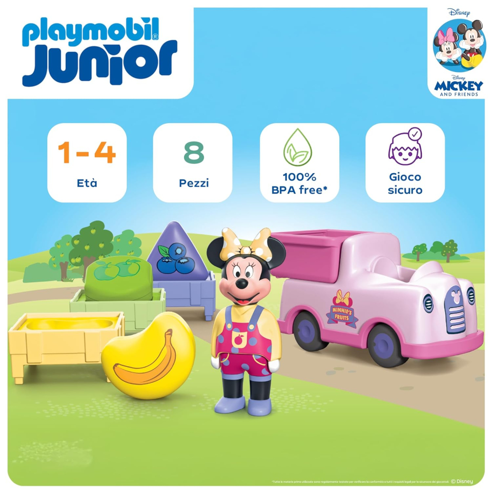 Playmobil Junior 1.2.3 – Trasportatore di Frutta di Minnie Mouse