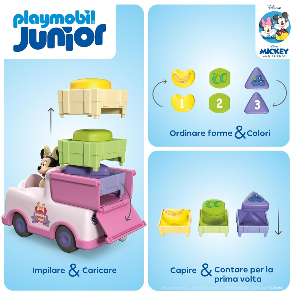 Playmobil Junior 1.2.3 – Trasportatore di Frutta di Minnie Mouse