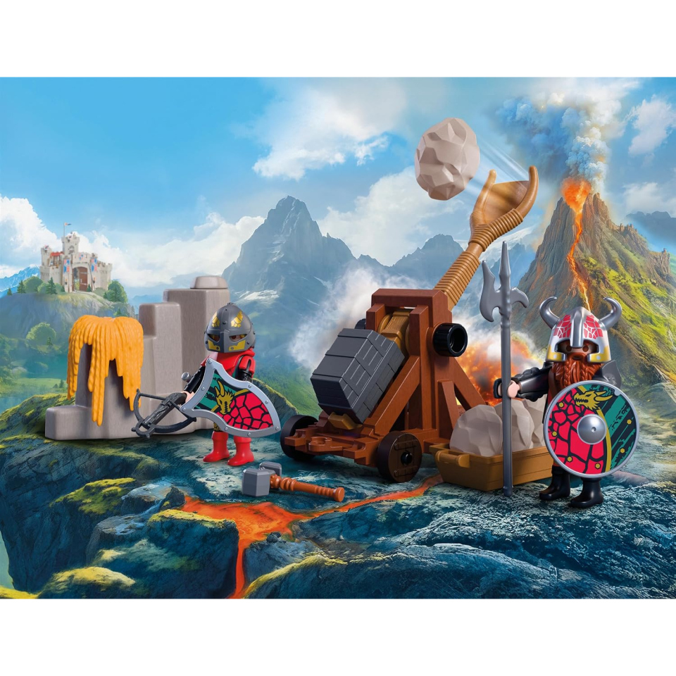 PLAYMOBIL Knights catapulta Cavalieri del Drago con 7 proiettili