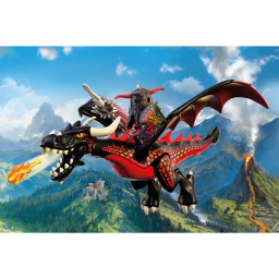 PLAYMOBIL Knights drago nero con cavaliere