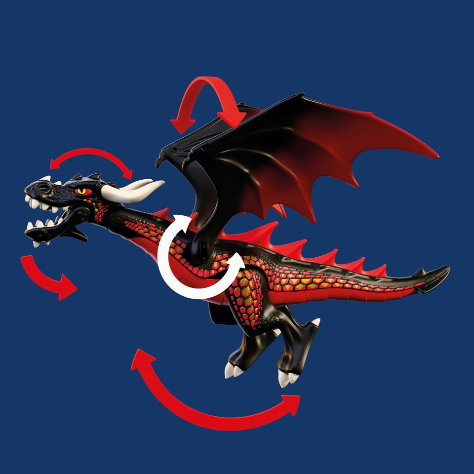 PLAYMOBIL Knights drago nero con cavaliere