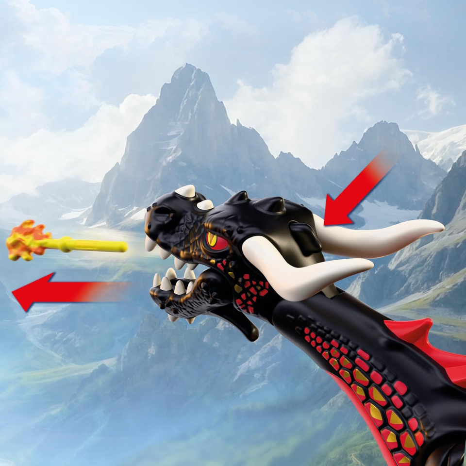 PLAYMOBIL Knights drago nero con cavaliere