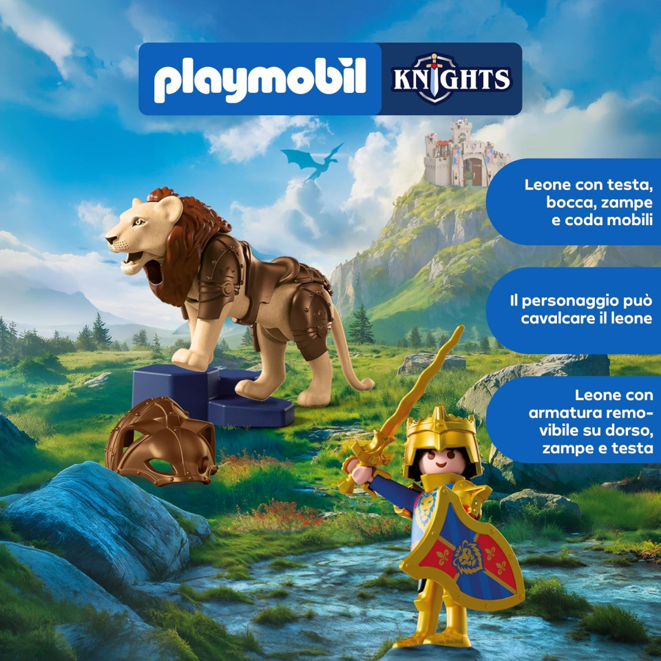 PLAYMOBIL Knights set leone e cavaliere dorato