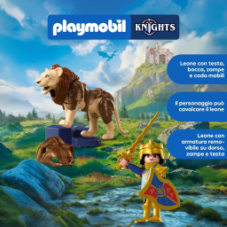 PLAYMOBIL Knights set leone e cavaliere dorato