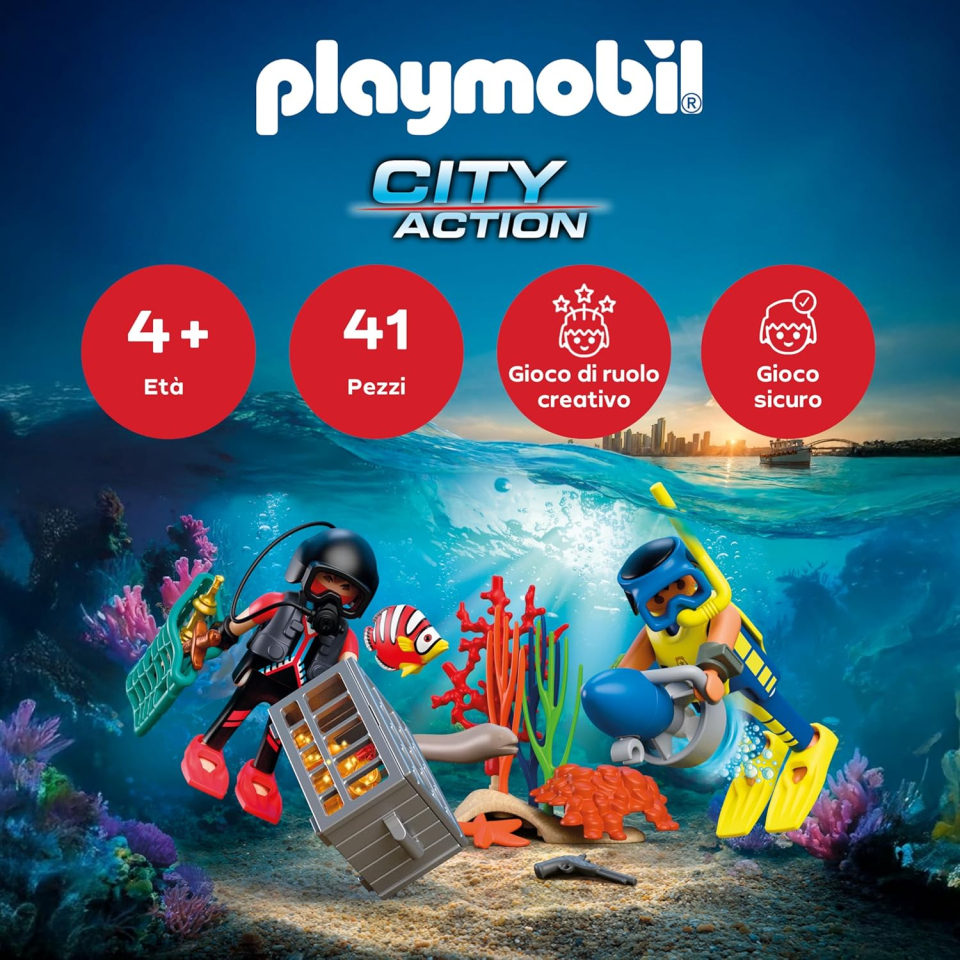Playmobil City Action Polizia Subacquea con Tesoro 72078